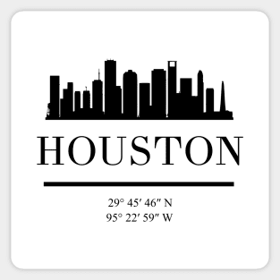 HOUSTON TEXAS BLACK SILHOUETTE SKYLINE ART Sticker